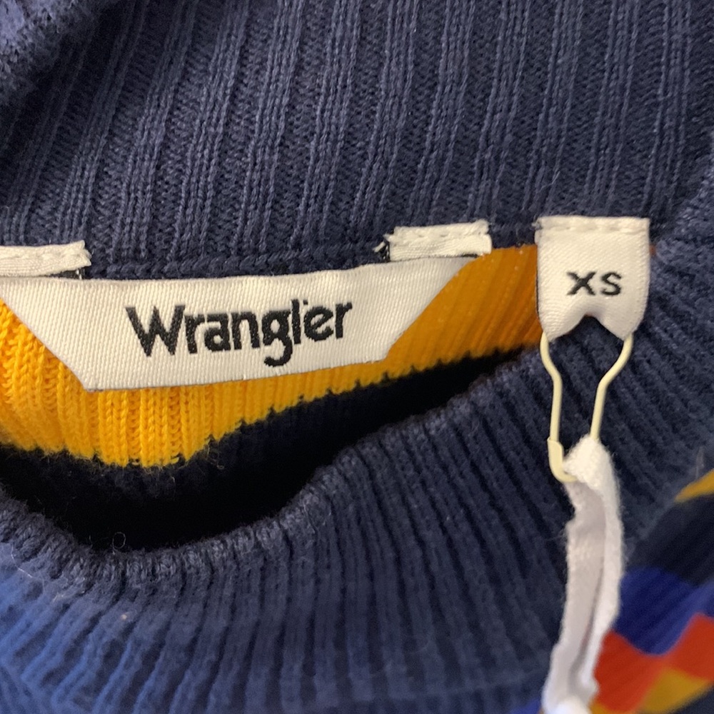 Wrangler Retro Striped Mock Neck Sweater NWT XS 70s Western - Picture 8 of 9